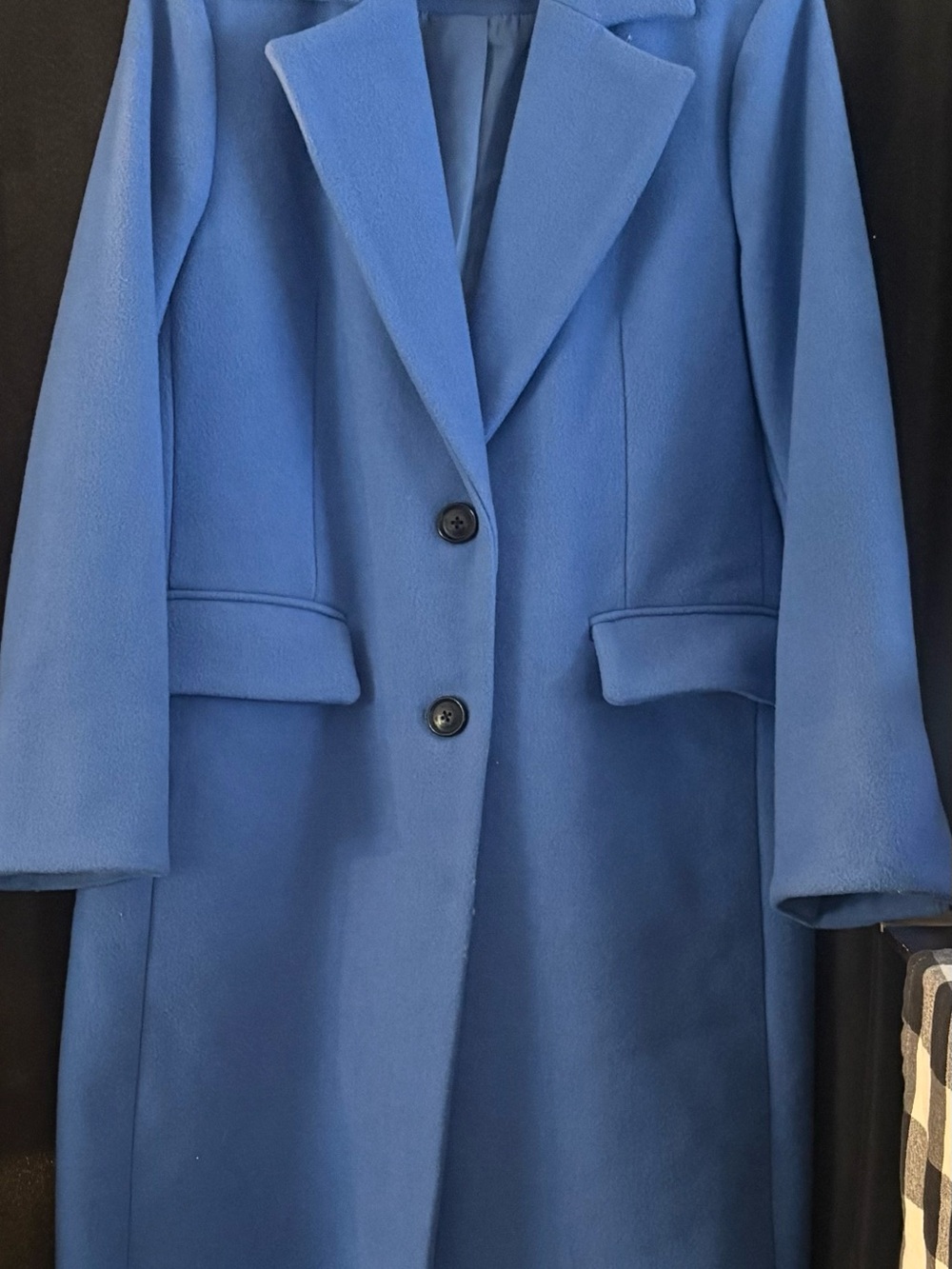 Michael Kors Powder Blue Single-Breasted Wool Trench Coat